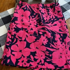 JCrew Pink & Navy Pencil Skirt, Sz 2